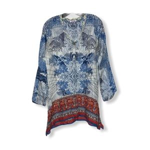 Johnny Was Silk Tunic Dress Top